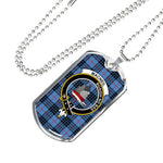 MacNeil Of Barra Scottish Clan Tartan Military Dog Tag Necklace Jewelry