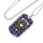 Kinnaird Scottish Clan Tartan Military Dog Tag Necklace Jewelry