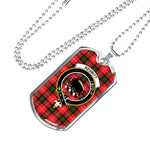 Nesbitt Scottish Clan Tartan Military Dog Tag Necklace Jewelry