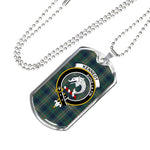 Kennedy Modern Scottish Clan Tartan Military Dog Tag Necklace Jewelry