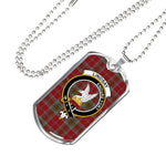 Lindsay Weathered Scottish Clan Tartan Military Dog Tag Necklace Jewelry