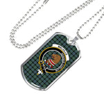 Melville Scottish Clan Tartan Military Dog Tag Necklace Jewelry