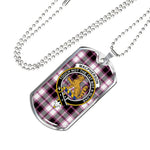 MacPherson Hunting Modern Scottish Clan Tartan Military Dog Tag Necklace Jewelry