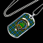 Grant Hunting Scottish Clan Tartan Military Dog Tag Necklace Jewelry