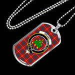 Grant Of Lurg Scottish Clan Tartan Military Dog Tag Necklace Jewelry