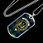 Johnstone Modern Scottish Clan Tartan Military Dog Tag Necklace Jewelry
