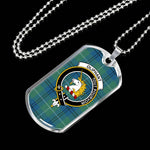Oliphant Ancient Scottish Clan Tartan Military Dog Tag Necklace Jewelry