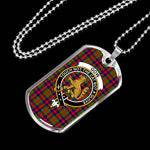 Gow Or McGouan Scottish Clan Tartan Military Dog Tag Necklace Jewelry