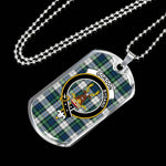 Gordon Dress Ancient Scottish Clan Tartan Military Dog Tag Necklace Jewelry