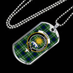 Purves Scottish Clan Tartan Military Dog Tag Necklace Jewelry
