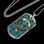 MacNeil of Colonsay Scottish Clan Tartan Military Dog Tag Necklace Jewelry
