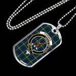 Forbes Lyon Court Scottish Clan Tartan Military Dog Tag Necklace Jewelry