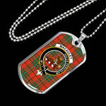 MacAuley Ancient Scottish Clan Tartan Military Dog Tag Necklace Jewelry