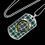 Forbes Dress Scottish Clan Tartan Military Dog Tag Necklace Jewelry