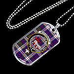 MacDonald Sleat Dress Modern Scottish Clan Tartan Military Dog Tag Necklace Jewelry