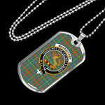 MacKintosh Hunting Ancient Scottish Clan Tartan Military Dog Tag Necklace Jewelry
