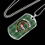 MacDonald Sleat Lord Of The Isles Hunting Scottish Clan Tartan Military Dog Tag Necklace Jewelry