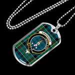 Kirkpatrick Scottish Clan Tartan Military Dog Tag Necklace Jewelry