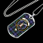 MacRae Scottish Clan Tartan Military Dog Tag Necklace Jewelry