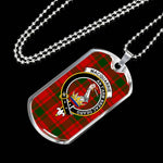 MacQuarrie Scottish Clan Tartan Military Dog Tag Necklace Jewelry