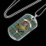 Paisley Scottish Clan Tartan Military Dog Tag Necklace Jewelry