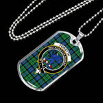 Forsyth Ancient Scottish Clan Tartan Military Dog Tag Necklace Jewelry