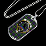 MacDonell Of Glengarry Scottish Clan Tartan Military Dog Tag Necklace Jewelry