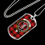 MacQueen Scottish Clan Tartan Military Dog Tag Necklace Jewelry