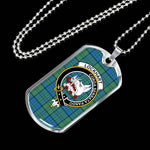 Lockhart Scottish Clan Tartan Military Dog Tag Necklace Jewelry