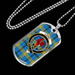 Laing Ancient Scottish Clan Tartan Military Dog Tag Necklace Jewelry
