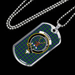 Forbes Scottish Clan Tartan Military Dog Tag Necklace Jewelry