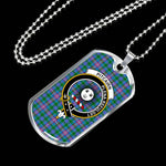 Pitcairn Scottish Clan Tartan Military Dog Tag Necklace Jewelry