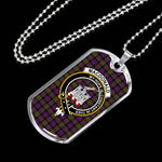 MacDonald Clan Ranald Modern Scottish Clan Tartan Military Dog Tag Necklace Jewelry
