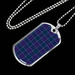 Navy US Edzell Scottish Clan Tartan Military Dog Tag Necklace Jewelry