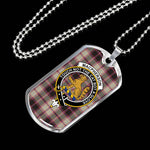 MacPherson Hunting Ancient Scottish Clan Tartan Military Dog Tag Necklace Jewelry