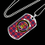 Galloway Red Scottish Clan Tartan Military Dog Tag Necklace Jewelry
