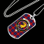 Haldane Scottish Clan Tartan Military Dog Tag Necklace Jewelry