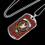 Lindsay Weathered Scottish Clan Tartan Military Dog Tag Necklace Jewelry