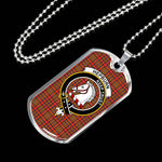 Hepburn Scottish Clan Tartan Military Dog Tag Necklace Jewelry