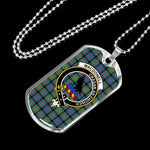 MacDonell Of Glengarry Ancient Scottish Clan Tartan Military Dog Tag Necklace Jewelry
