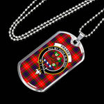 Fraser Modern Scottish Clan Tartan Military Dog Tag Necklace Jewelry