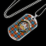MacLachlan Ancient Scottish Clan Tartan Military Dog Tag Necklace Jewelry