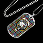 Norvel Scottish Clan Tartan Military Dog Tag Necklace Jewelry