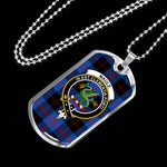 Maule Modern Scottish Clan Tartan Military Dog Tag Necklace Jewelry