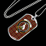 Hunter USA Scottish Clan Tartan Military Dog Tag Necklace Jewelry
