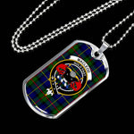 MacLeod Of Harris Modern Scottish Clan Tartan Military Dog Tag Necklace Jewelry