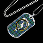 Hunter Ancient Scottish Clan Tartan Military Dog Tag Necklace Jewelry