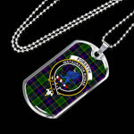 Forsyth Modern Scottish Clan Tartan Military Dog Tag Necklace Jewelry