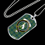 Hunter Of Hunterston Scottish Clan Tartan Military Dog Tag Necklace Jewelry