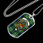 Mow Scottish Clan Tartan Military Dog Tag Necklace Jewelry